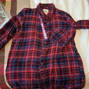 Mudd Red and Blue Plaid Button Down Shirt